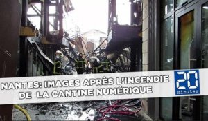 Nantes: Images après l'incendie de  la Cantine numérique
