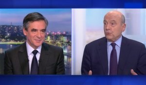 Discussion entre Fillon sur TF1 et Juppé sur France 2