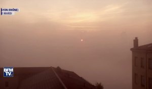 Les images de Lyon enveloppée dans un nuage de pollution