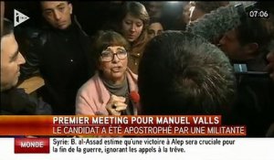 Manuel Valls clashé par une militante "Arrêtez de jouer comme des gamins à la récrée !"