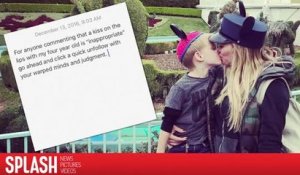 Hilary Duff se fait incendier pour avoir fait un bisou sur les lèvres à son fils