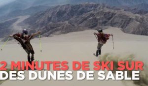 2 minutes de ski sur les dunes de sable du Pérou