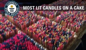 Record du monde : un gâteau d'anniversaire avec 72 585 bougies