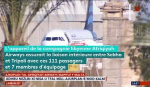 Avion libyen détourné sur Malte : les images de la libération des passagers