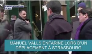 Manuel Valls, enfariné lors d'un déplacement à Strasbourg