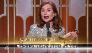 Golden Globes 2017 : Isabelle Huppert sacrée meilleure actrice dramatique pour «Elle»