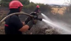 VIDEO. Important feu de chaumes a Pommerieux...