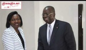 Elections apaisées: La présidente de la CNDHCI  échange avec Jeannot Kouadio-Ahoussou