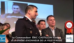 AGDE - LE COMMANDANT ÉRIC CASTILLON  honoré d'un EPHÈBE d'HONNEUR DE LA VILLE D'AGDE