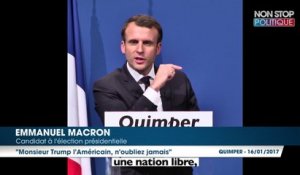 À Quimper, Emmanuel Macron invite Donald Trump à "avoir un peu plus d’humilité"