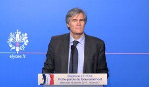 Compte-rendu du Conseil des ministres du mercredi 18 janvier 2017 par Stéphane Le Foll