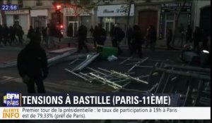 Présidentielle : des tensions à Bastille font des dégâts matériels et des blessés