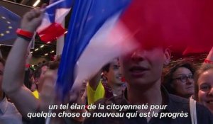 Présidentielle: la joie des militants d'Emmanuel Macron