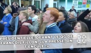 Présidentielle: Devant le QG de François Fillon, «la presse, on t’encule!»