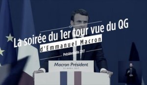 La soirée électorale du 1er tour vue du QG d'Emmanuel Macron