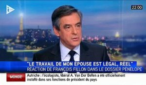François Fillon au 20h de TF1: "Cette polémique est abjecte. Ma femme travaille pour moi depuis 1981"