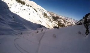 Il tombe d'une falaise en skiant