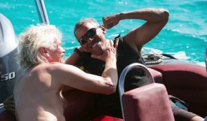 Barack Obama et Richard Branson font un concours de kitesurf