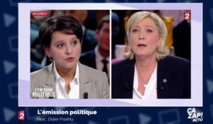 Najat Vallaud-Belkacem et Marine Le Pen : le face à face dans L'Emission politique