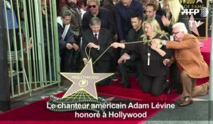Le chanteur Adam Levine honoré à Hollywood