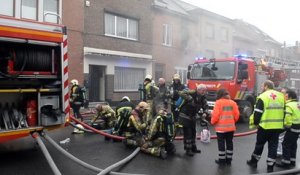 Incendie rue Jules Cornet à Mons. Vidéo Eric Ghislain