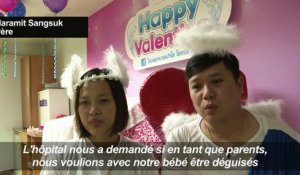 Thaïlande: Les bébés habillés en Cupidon pour la Saint Valentin