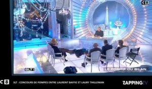 Laurent Baffie et Laury Thilleman font un concours de pompes dans SLT (vidéo)