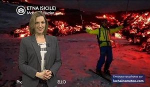 Volcan Etna en éruption : ski, neige et lave !