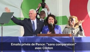 Emails privés de Pence: «sans comparaison» avec Clinton