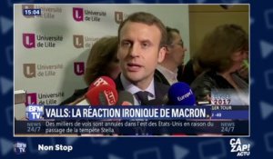 La drôle de réponse d'Emmanuel Macron quand on lui demande si Manuel Valls le soutient