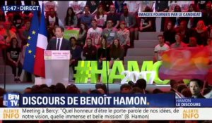 Minute de silence en hommage aux victimes du terrorisme pendant le meeting de Benoit Hamon