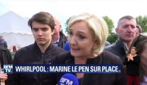 Marine Le Pen sur le site de Whirlpool: "Je suis ici à ma place, exactement où je dois être"