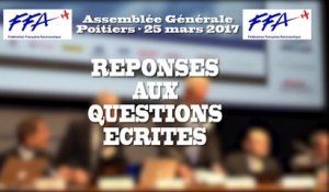 21 - FFA - AG2017 Poitiers - REPONSES AUX QUESTIONS ECRITES