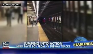 Sauter sur les rails pour sauver un homme dans le métro de New York