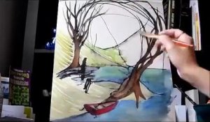 Sa fille fait un dessin et il l'adapte pour le rendre merveilleux ! WOW !