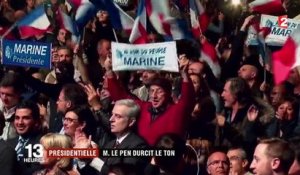 Présidentielle : Marine Le Pen durcit le ton au Zénith de Paris
