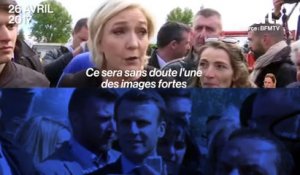 Marine Le Pen et Emmanuel Macron à l'usine Whirlpool