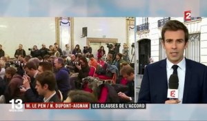 M. Le Pen/ N. Dupont-Aignan : les clauses de l'accord