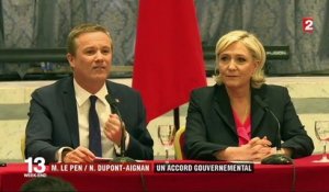 M. Le Pen/ N. Dupont-Aignan : un accord gouvernemental