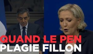 Quand Le Pen plagie Fillon, mot pour mot
