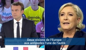 UE, Schengen… les programmes opposés de Marine Le Pen et d'Emmanuel Macron sur l'Europe