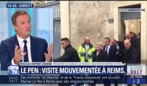 Le Pen chahutée à Reims: Dupont-Aignan dénonce des "fatwas de certains politiques"