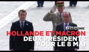 Macron et Hollande côte à côte pour rendre hommage au soldat inconnu le 8 mai