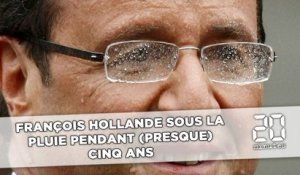 Fin de mandat: François Hollande sous la pluie pendant (presque) cinq ans
