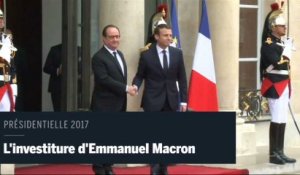 Emmanuel Macron à l'Elysée pour son investiture