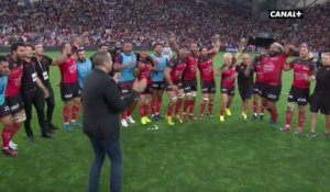 Mourad Boudjellal lance un Pilou Pilou après la victoire du RCT