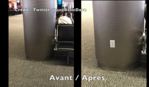 La blague de la fausse prise électrique à l'aéroport (Miami)