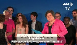 Législatives: REM accueille la victoire avec "humilité"