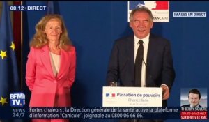 "Vous avez beaucoup de chance" dit François Bayrou à Nicole Belloubet lors de la passation de pouvoir