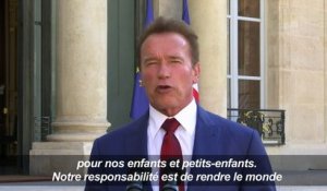Arnold Schwarzenegger à l'Elysée pour parlerclimat